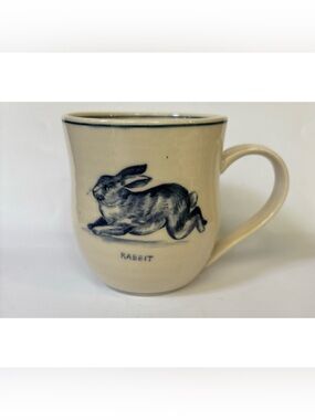 Rare ~Molly Hatch For Anthropologie 12 Ounce Ceramic Mug With Rabbit~ New